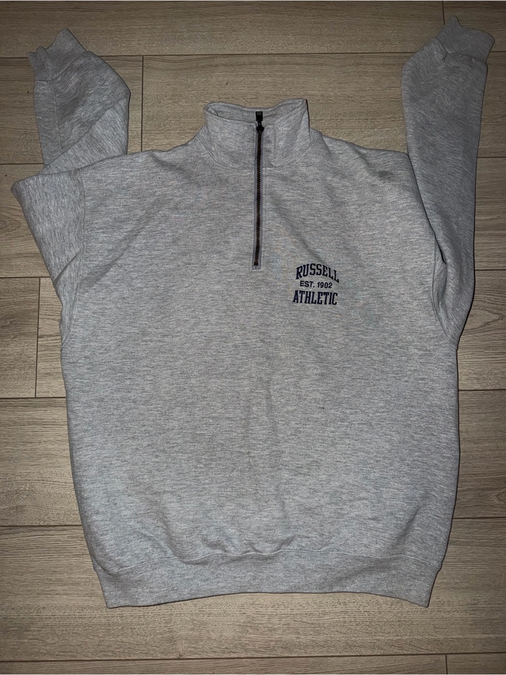Russell Athletic Light Gray Half-Zip Pullover